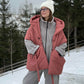 Terracotta Down vest with detachable hood