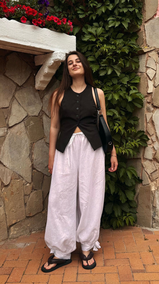 Organic linen bloomers pants