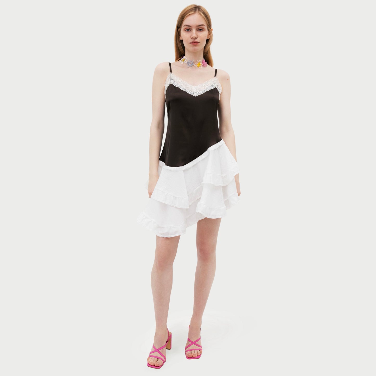 Dress «Petal» in chocolate brown