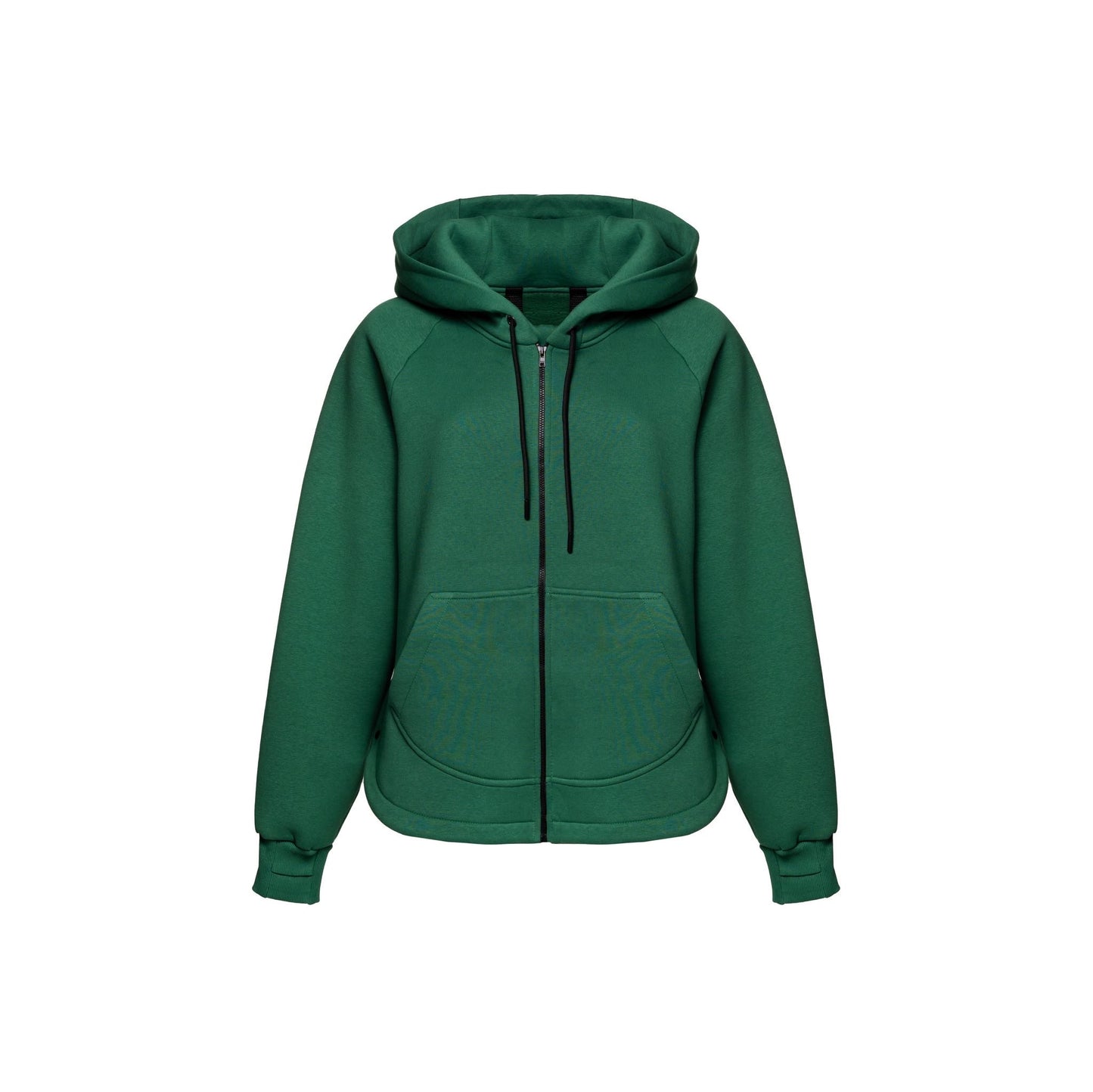 Zip fleece hoodie emerald