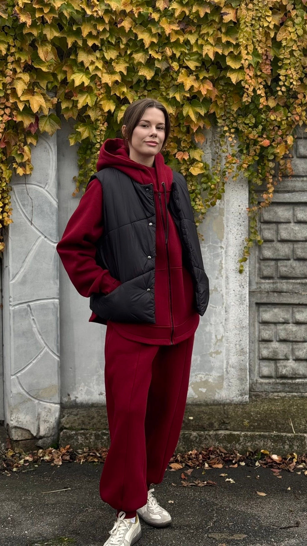 Fleece suit burgundy