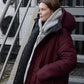 Winter double-sided jacket marsala/black