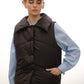 Vest with detachable collar black