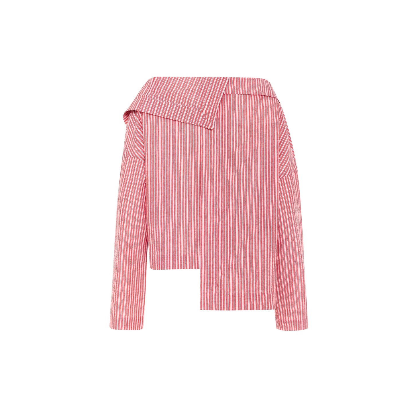 Asymmetrical washed cotton shirt