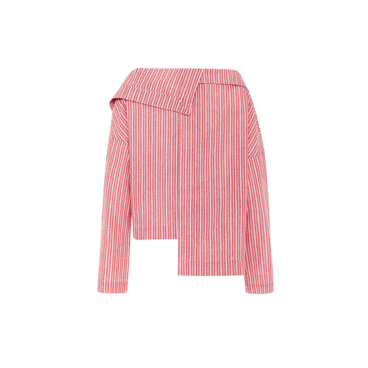 Asymmetrical washed cotton shirt