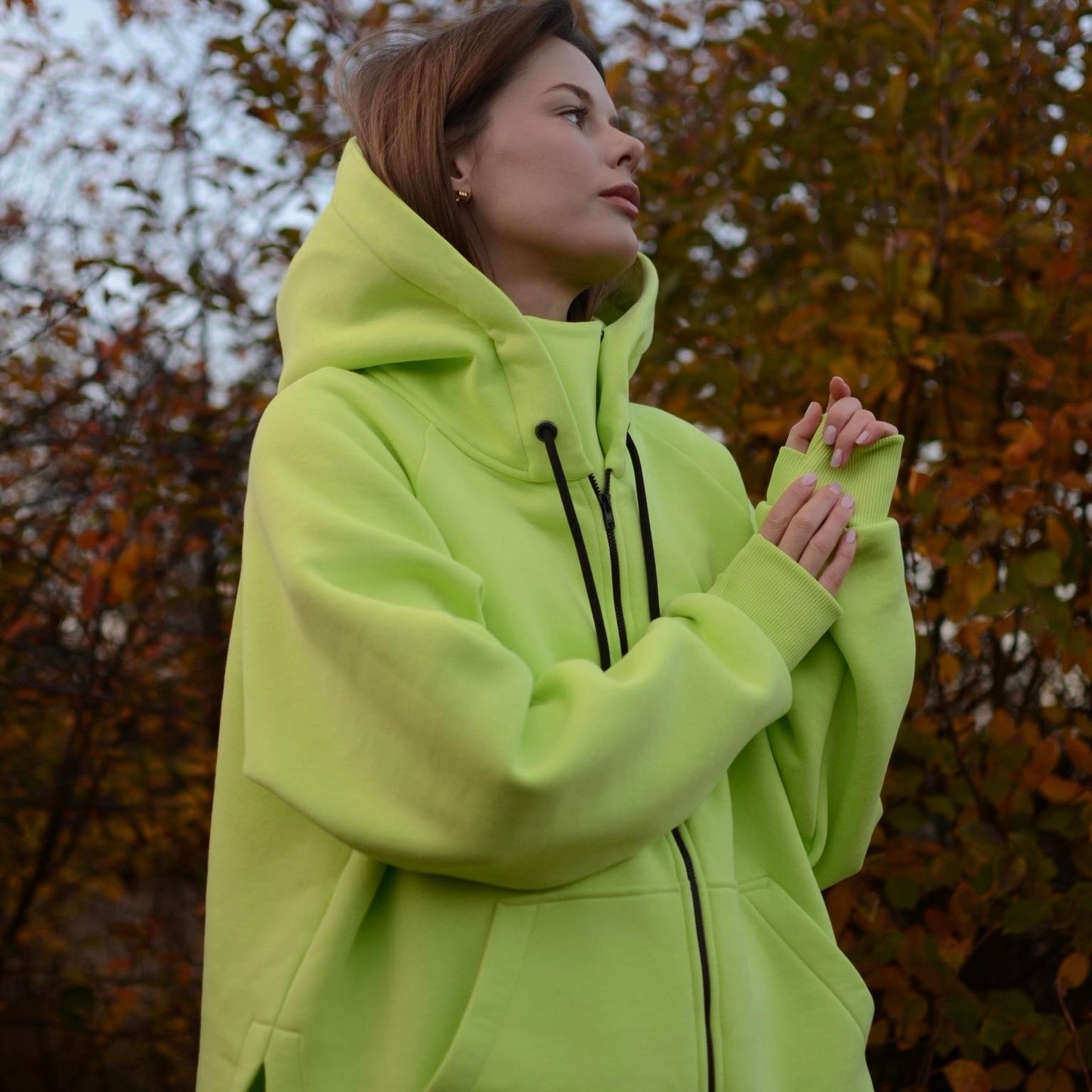 <tc>Зіп худі на флісі кольору мохіто</tc>