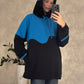 Patched upcycled Hoodie blue