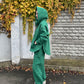 Zip fleece hoodie emerald