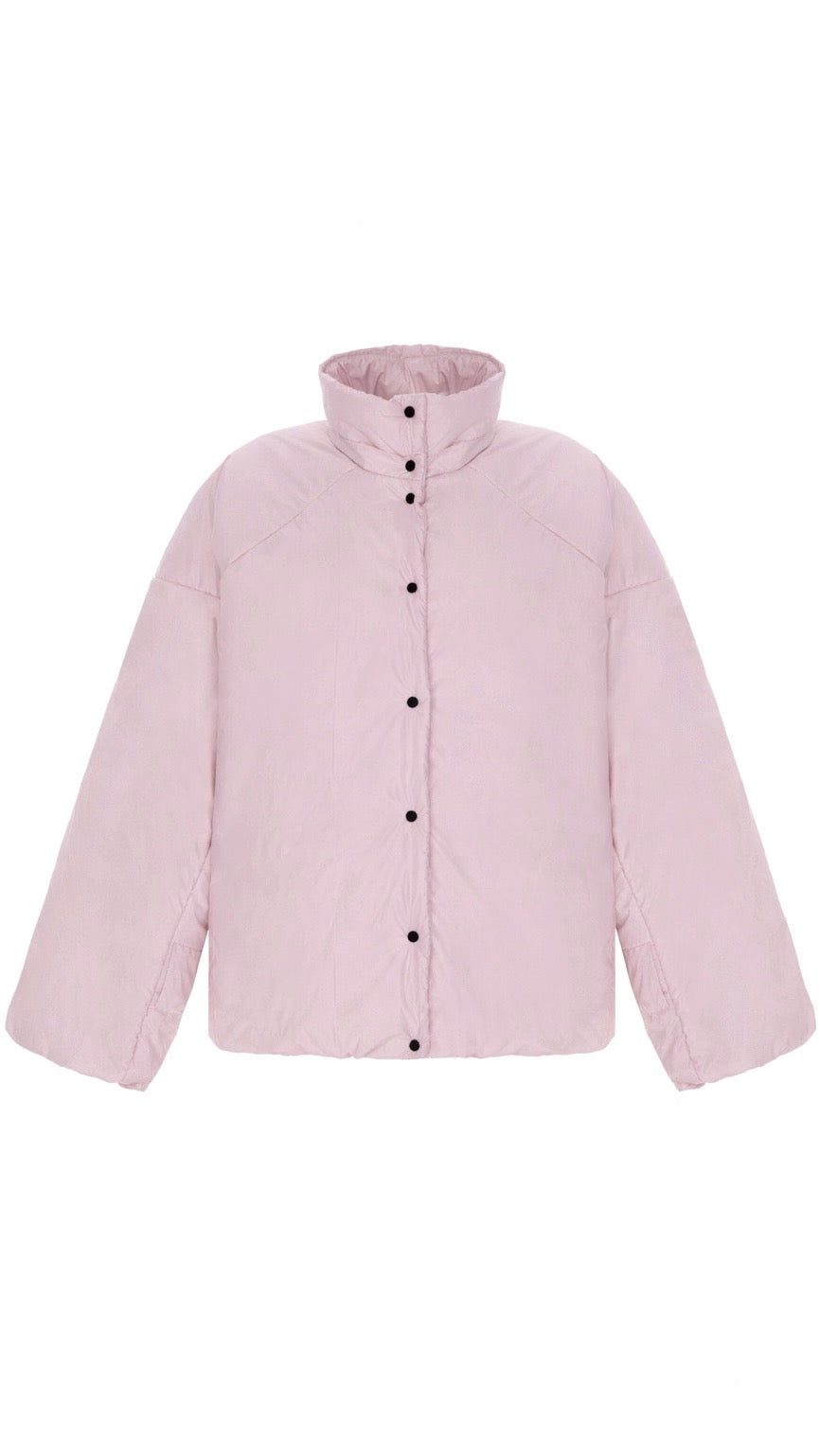 Down jacket in power with detachable powder and removable hood