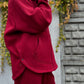 Zip fleece hoodie burgundy
