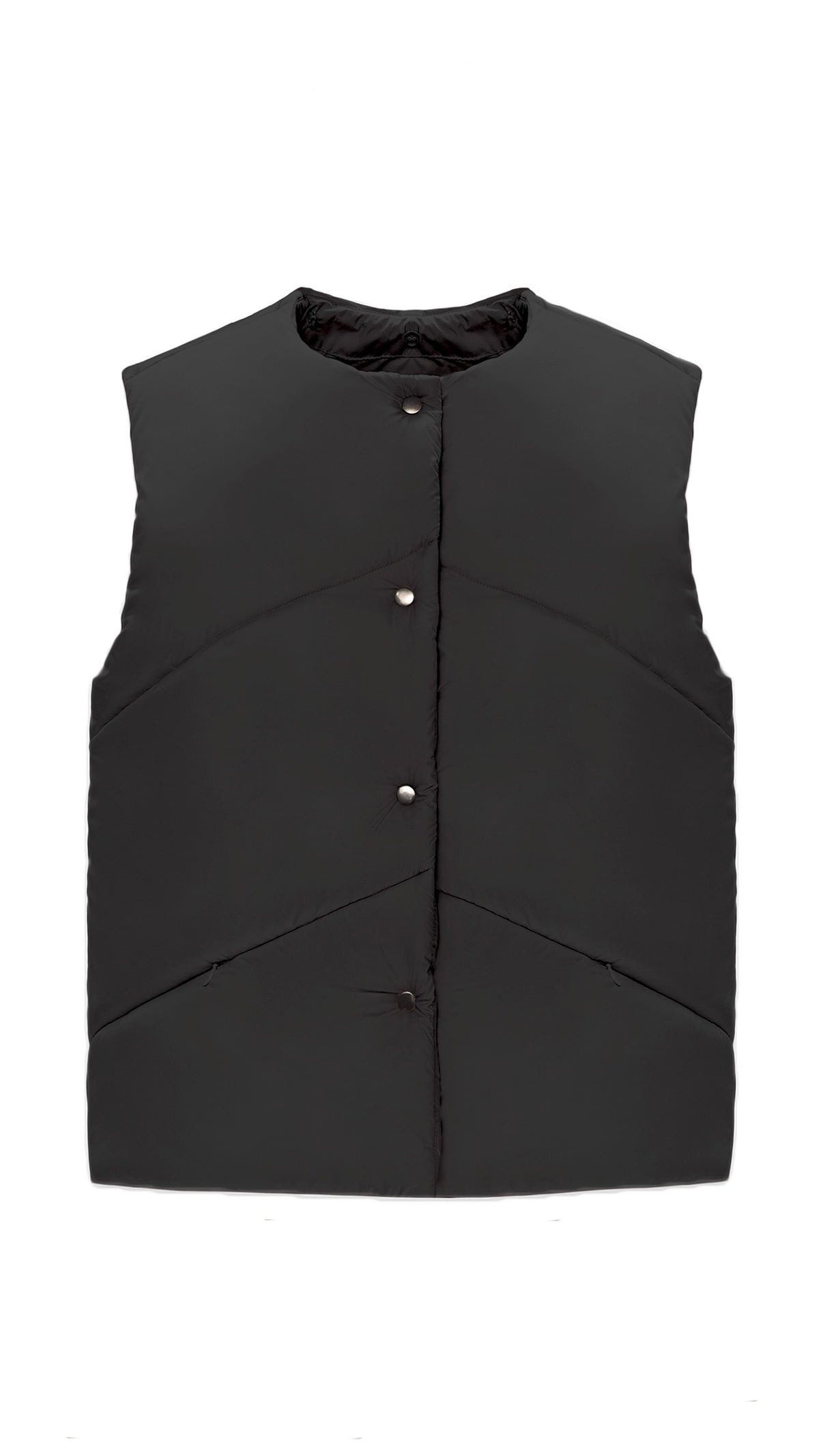 Vest with detachable collar black