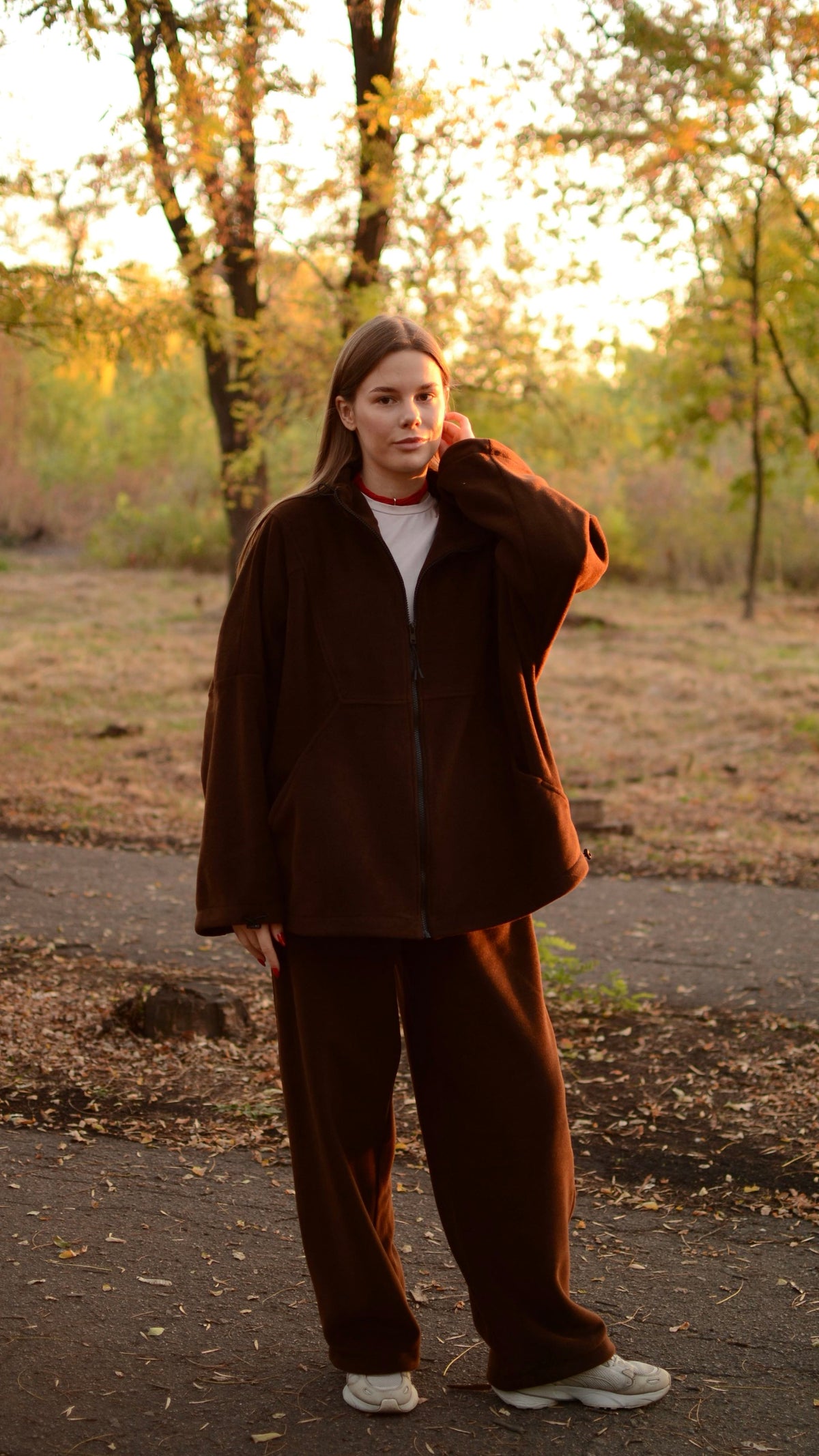 Fleece suit chocolate