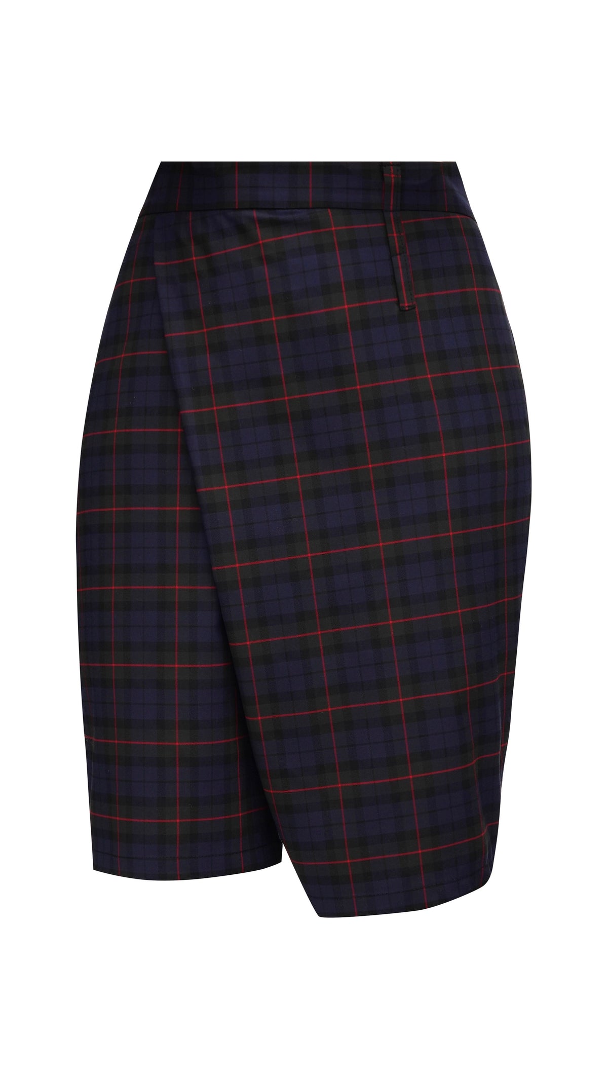 Checkered asymmetrical shorts