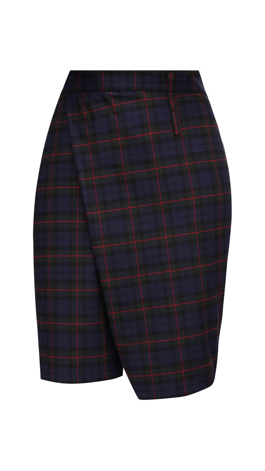 Checkered asymmetrical shorts