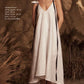 Dress with ribbons in organic linen height from 170cm+
