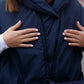 Deep blue Down vest with detachable hood