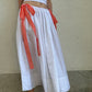 One-size organic linen skirt with ribbons