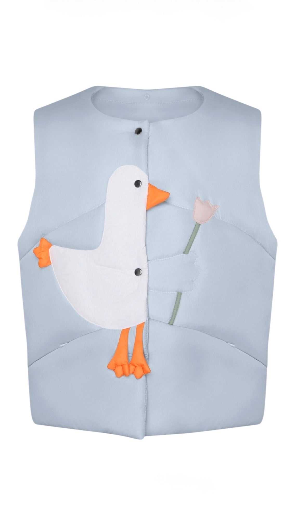 Vest "Little duck" blue with detachable collar