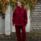 Zip fleece hoodie burgundy