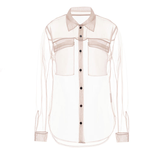 Прозора бежева сорочка