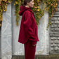 Fleece suit burgundy