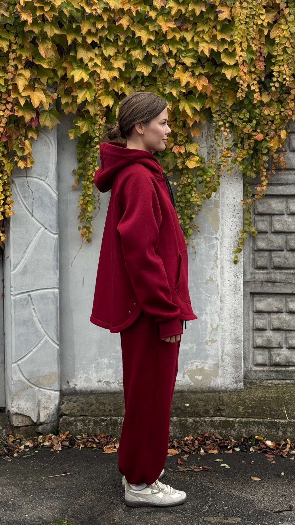 Fleece suit burgundy