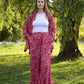 Shirt + pants with a print "Crimson birds"
