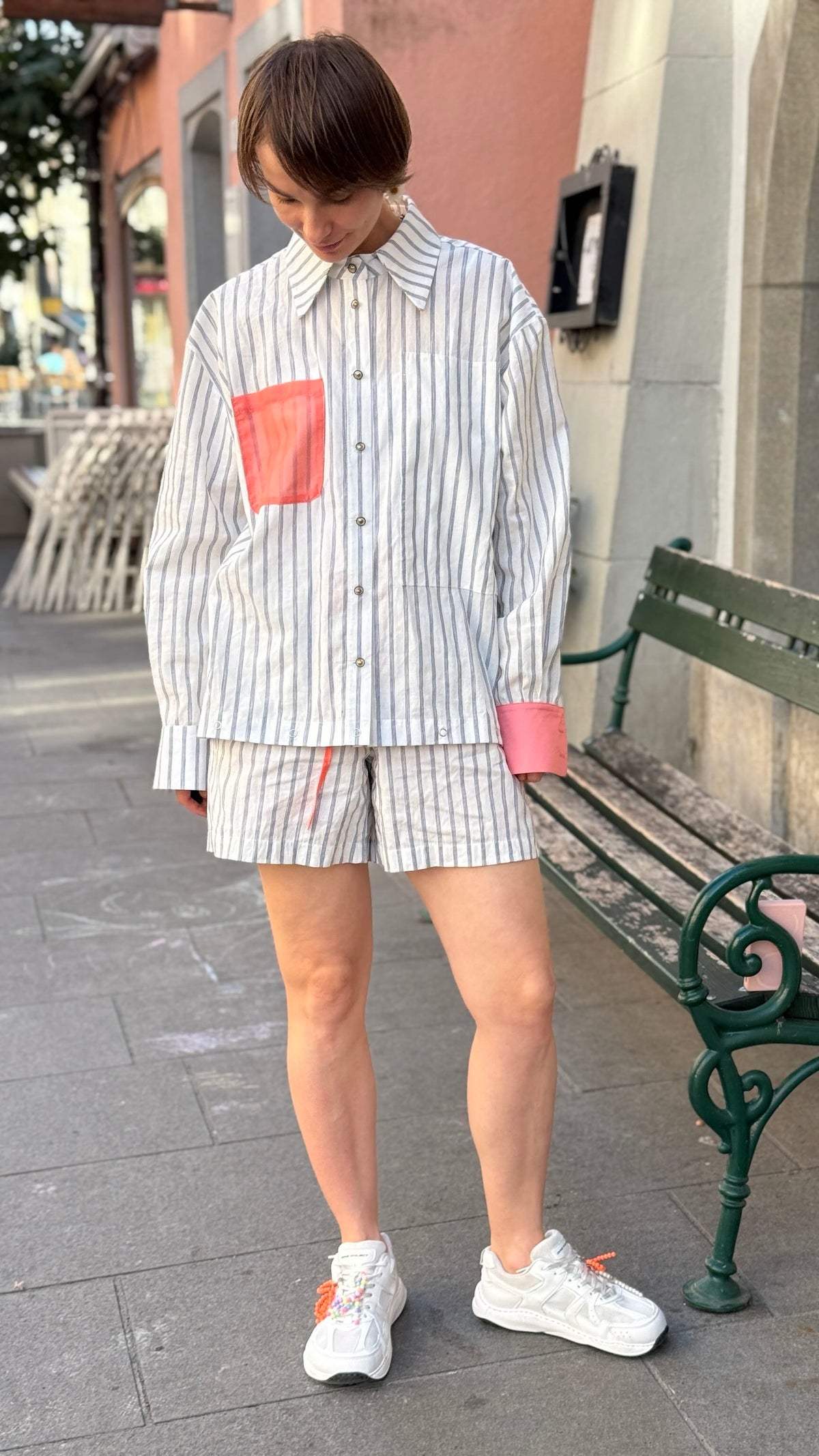 Striped shirt with optional attachable bottom