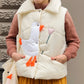 Vest "Little duck" creamy with detachable collar