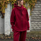 Zip fleece hoodie burgundy