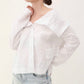 Asymmetrical organic linen shirt