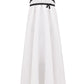 Dress with ribbons in organic linen height from 170cm+
