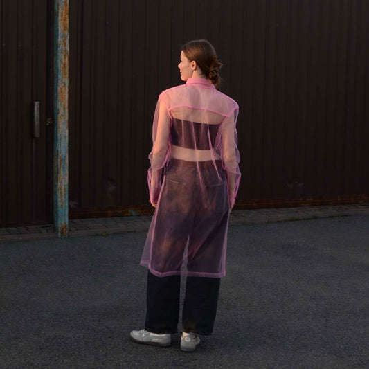 Elongated transparent bubblegum shirt