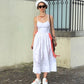One-size organic linen skirt with ribbons