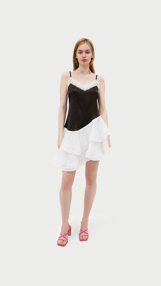 Dress «Petal» in chocolate brown