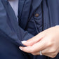 Deep blue Down vest with detachable hood