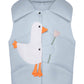 Vest "Little duck" blue with detachable collar
