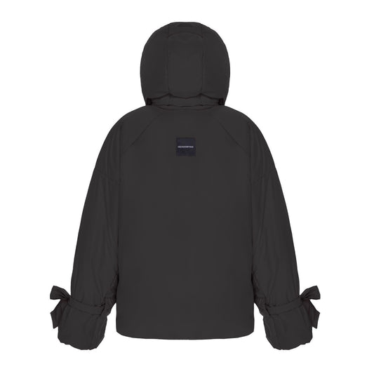 <tc>Куртка чорна зі знімними бантами і пристібним капюшоном</tc>