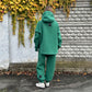 Zip fleece hoodie emerald