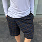 Checkered asymmetrical shorts
