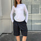 Checkered asymmetrical shorts