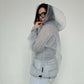 Transparent gray hoodie with an elastic band