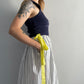 One-size cotton striped skirt with ribbons
