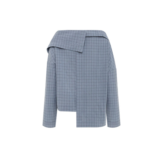 Asymmetrical washed cotton shirt