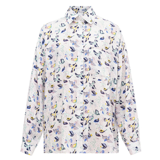 Сорочка з принтом пташки