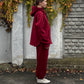 Zip fleece hoodie burgundy