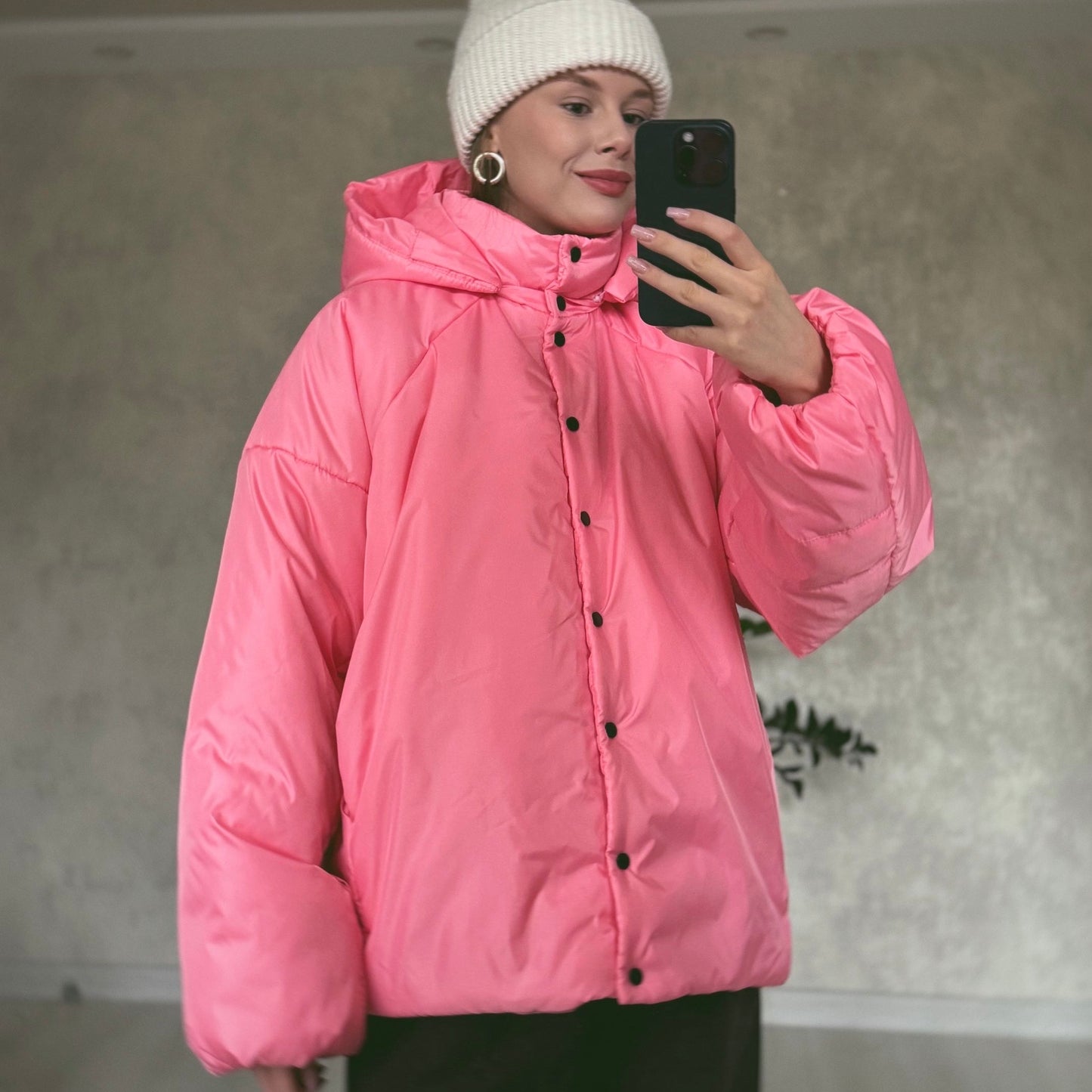 <tc>Куртка рожева зі знімними бантами і пристібним капюшоном</tc>