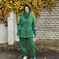 Zip fleece hoodie emerald