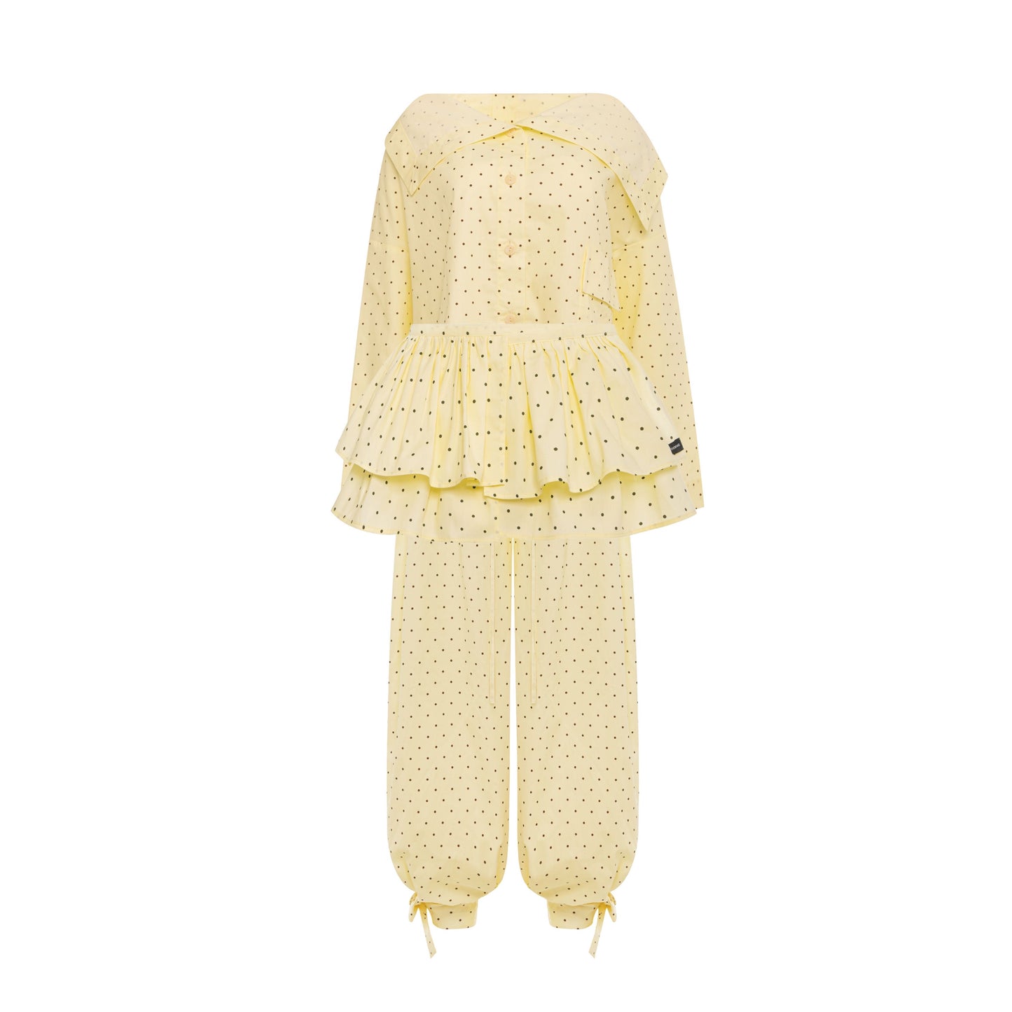 Asymmetrical shirt+ bloomers pants cotton
