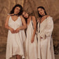 Dress with ribbons in organic linen height from 170cm+